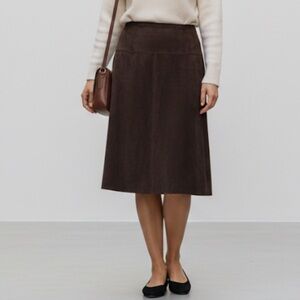 Etcetera Brown Suede Leather A-Line Skirt size 6